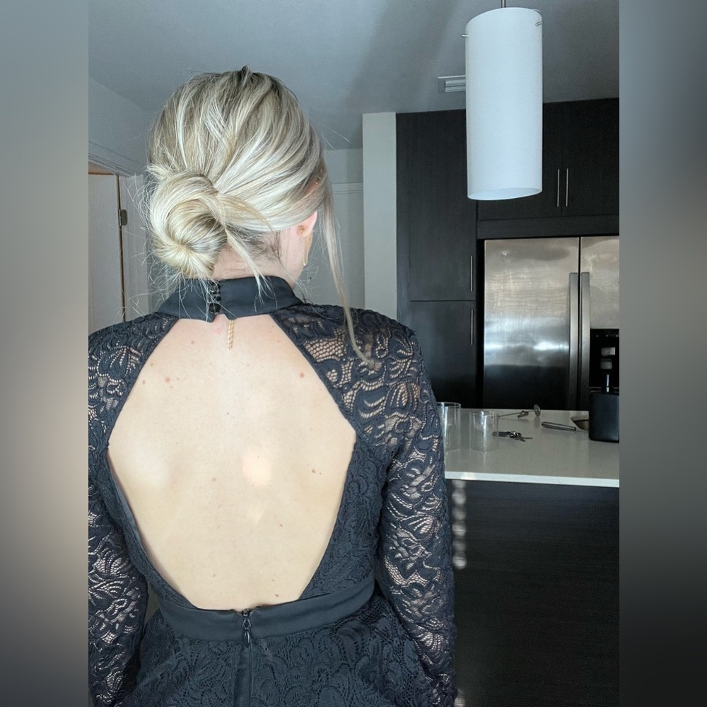 Long sleeve dress back open